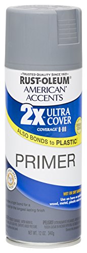 Rust Oleum 280704 American Accents Ultra Cover 2X Spray Paint, Gray Primer, 12-Ounce