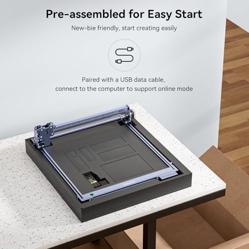 Image of Creality Falcon 10W Laser Engraver, with Honeycomb Laser Bed 500x500mm, 10000mm /min, 72000mW High-Precision Laser Cutter for Wood, Acrylic, Pre-Installation and Out-of-The-Box