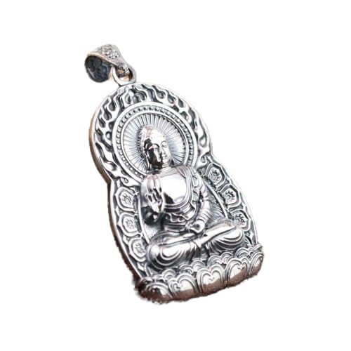 Collier Bodhisattva en argent S925, un bijou vintage ciselé main