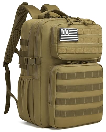 Image of Wotony Military Tactical Backpack for Men Waterproof Daypack 3 Day Assault Pack Molle Bag with Water Bottle Holder