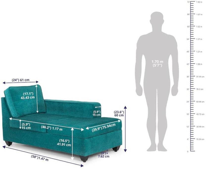 Image of Wakefit Sofa Set | 3 Year Warranty | Sofa 3 Seater, 3 Seater Sofa for Living Room, Wooden Sofa Set, 3 Seater + Right Aligned, Sofa for Living Room - Napper(Malphino : Malibu Green)