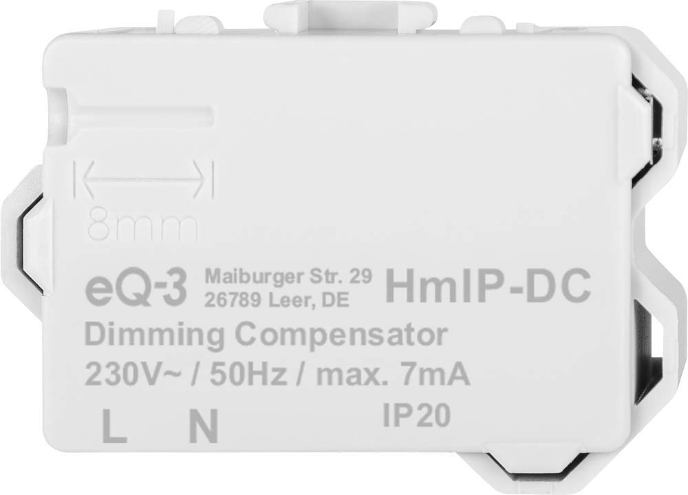 Homematic IP Smart Home Dimmerkompensator, beseitigt Störungen und sorgt für eine ruhige Lichtstimmung in Verbindung mit Homematic IP Dimmaktoren, 155402A0 (Packung mit 2)