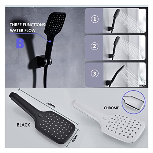Douche grise à 3 fonctions avec jet réglable et flexible inox de 1,5m - 3