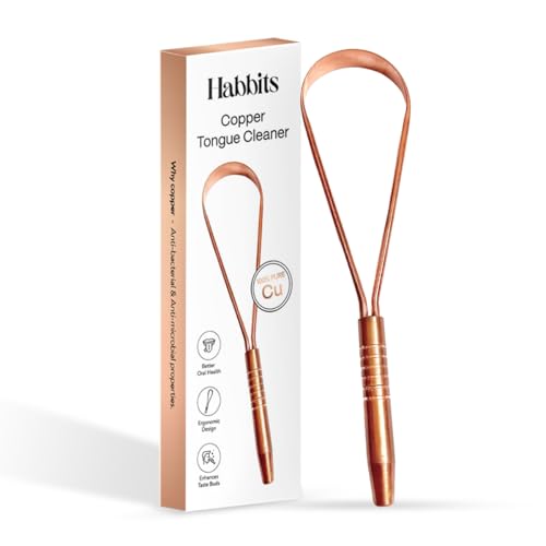 Image of Habbits Natural Oral Care Bundle | Charcoal Mouthwash + Teeth Whitening Powder + Copper Tongue Cleaner + 2 Biodegradable Toothbrushes | Vitamin Enriched SLS & Fluoride Free | FDA Certified | Combo Pack of 4
