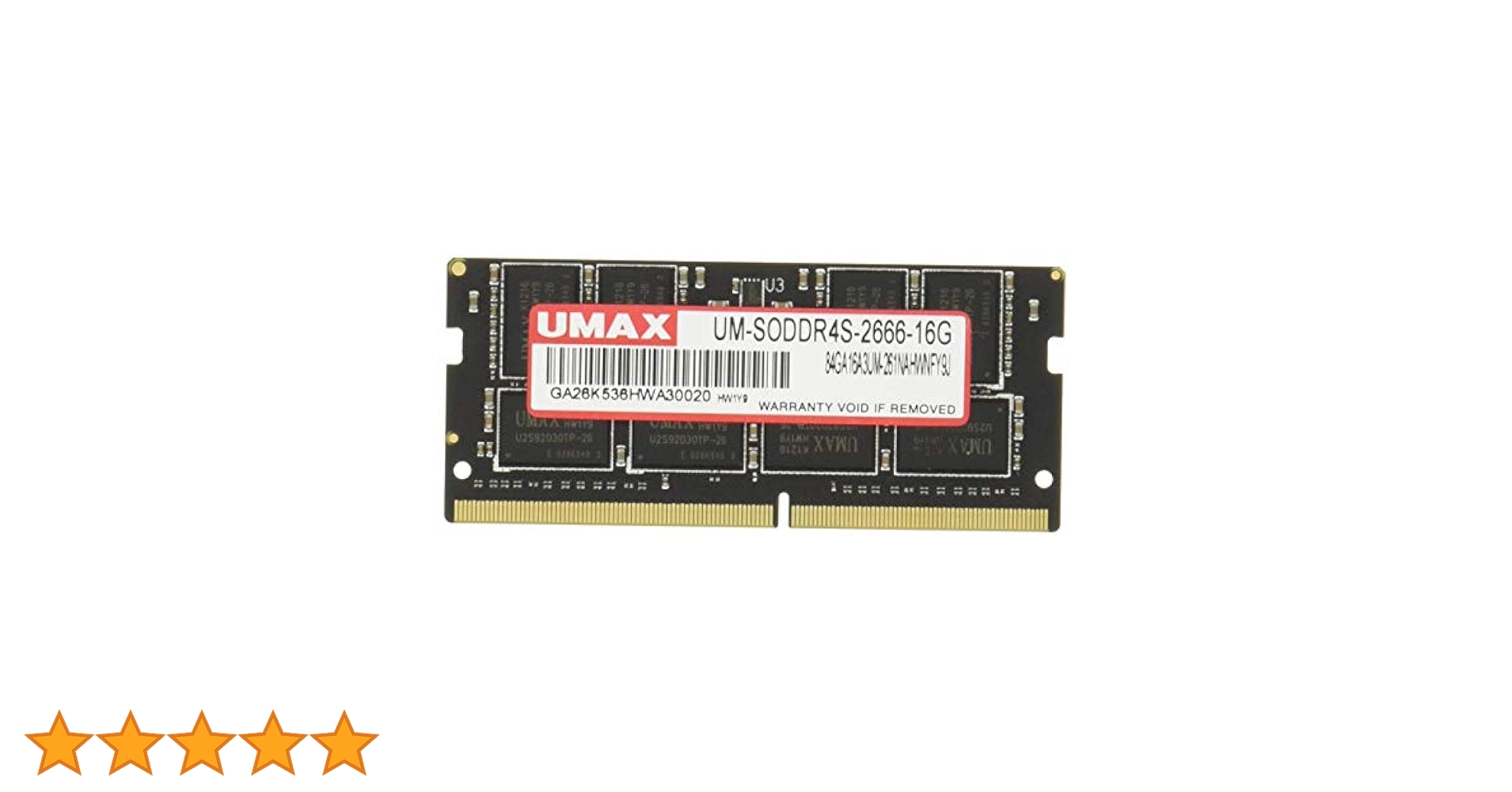 UMAX DCDDR4-2666-16GB メモリ HS UMAX UMAX Technologies 1 x 16GB DDR4 SO-DIMM for Notebook, No