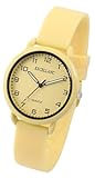 Excellanc - Reloj analógico de cuarzo para mujer, silicona, color amarillo, amarillo