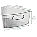 mDesign Plastic Slim Cabinet Container Lazy Susan Storage Organizer Bin Holder with Front Handle - for Kitchen Countertop, Pantry Shelf, Fridge Organization - Holds Food, Drink - 4 Pack - Smoke Gray