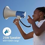 Nedis Megaphone 25 W Range of 1500 m Extrai Microphone - Image 4