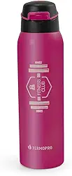 TERMOPRO Squeeze Térmico Rosa 500ml Garrafa Térmica Sport Fitness Aço Inox Manutenção de Bebidas Frias 12h e Quentes 6h Tampa Fast Click e Botão Anatômico Ideal Academia e Esportes