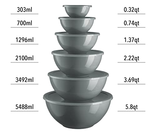 Mixing Bowls With Lids Set, Plastic Mixing Bowls With Airtight Lids, Nesting Mixing Bowl Set For Space Saving Storage, Ideal For Cooking, Baking, Food Prep & Food Storage, 12 Piece Set #TOP3