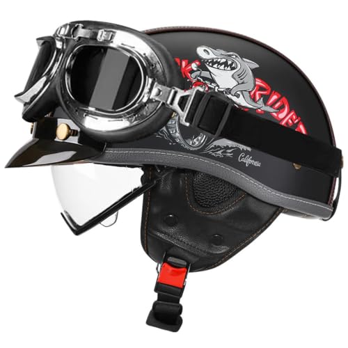 Demi-casque street cruiser mobylette adulte style jet allemand vintage