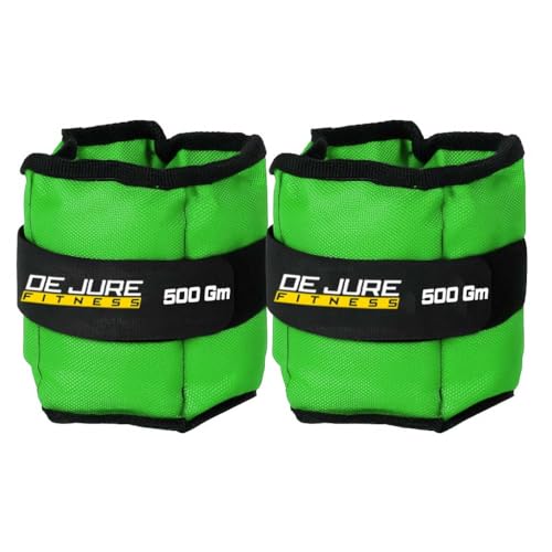 Image of De Jure Fitness Adjustable Ankle & Wrist Weights Pair (0.5KG x 2) for Men & Women | Strength Training, Walking, Running, Workout, Yoga | Comfortable, Durable | Green - 1KG