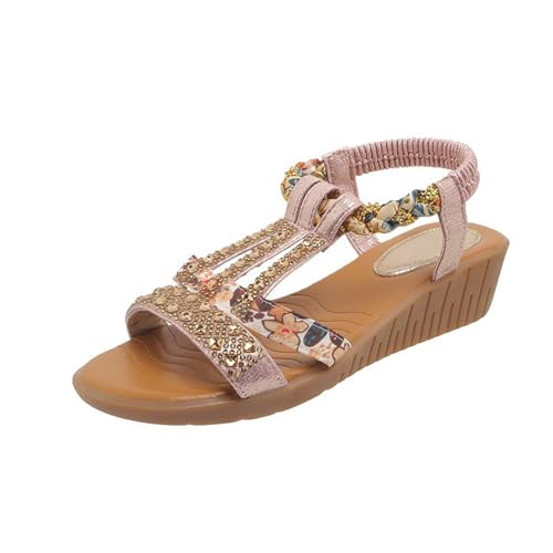 Mules sandales été chic au design raffiné de Rome avec strass brillants
