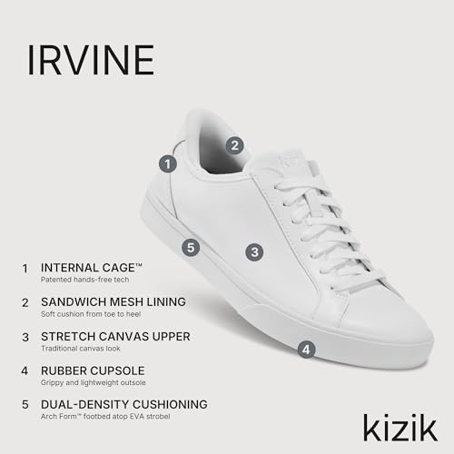 Image of Kizik Irvine Slip On Sneakers: Low-Profile Stretch Canvas, Rubber Soles, Casual Shoes for Women & Men, Hands Free Convenience, Wide Toe Box Options