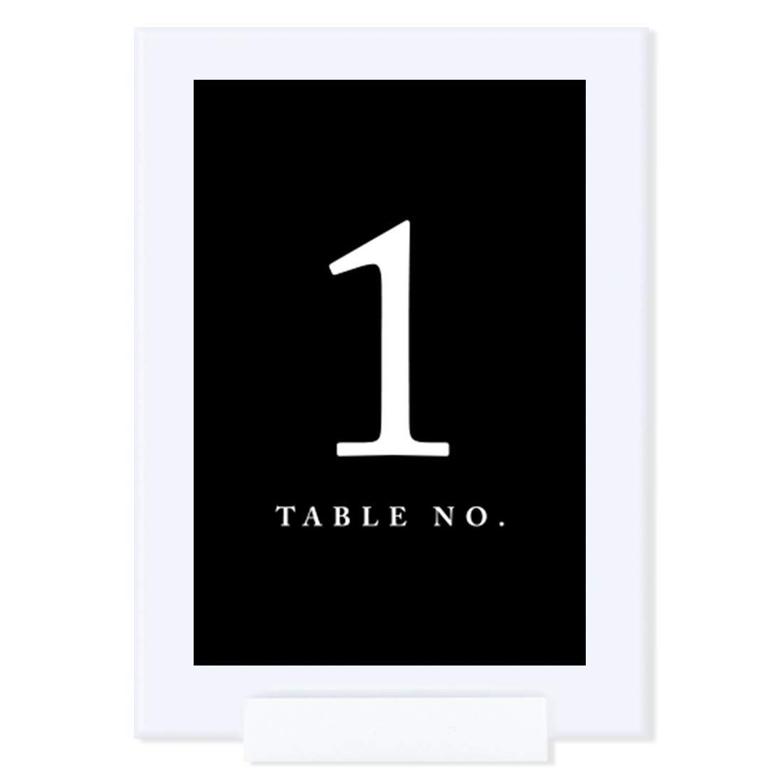 Andaz Press Framed Double-Sided Table Numbers 1-8, Black, 1-Set, 4x6-inch, Includes Frames
