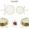40 Assiettes Plates Réutilisables Plastique Premium Sans BPA - Doré Élégant 26cm & 19cm
