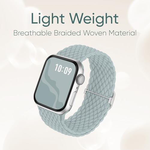Image of 4 Pack Braided Stretchy Bands Compatible with Apple Watch 40mm 41mm 38mm 42mm 44mm 45mm 46mm 49mm Women Men, Breathable Nylon Elastic Daily Use Straps for iWatch Series 11 /10 9 8 7 6 5 4 3 SE /Ultra 2