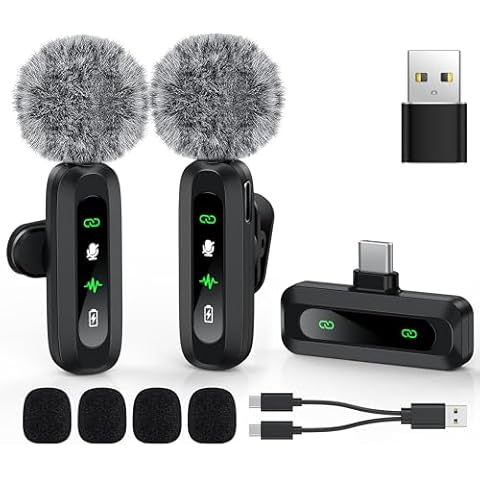 GoorDik Mini Microphone, Wireless Lavalier Microphone for Android Phone, Mini Mic for Video Recording, Type-C Mini Lapel Mic with Crystal Clear, Ideal for Vlog Tiktok YouTube Podcast Content Creator Cover