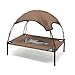 Wiltec Hundebett mit Dach Braun 91 x 76 x 16 cm Größe L bis 35 kg Outdoor Katzenliege Haustier Schlafplatz Sonnendach