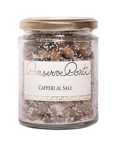 Conserve Conti - Alcaparras saladas - 2 tarros de 314 ml / 450 g neto - producción artesanal siciliana