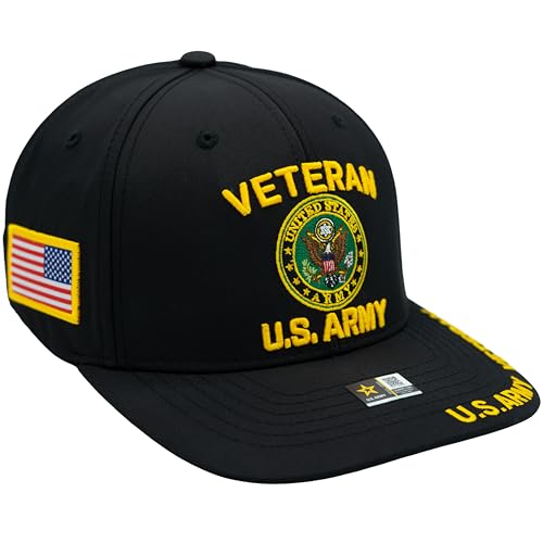 Image of US Army Veteran Hat for Men Official Licensed Military Veterans Embroidered Patch Design Army Seal Adjustable Baseball Cap