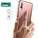 SURITCH Case for Galaxy A50, [Built-in Screen Protector] Rose Gold Marble Hard Shockproof Rugged Full-Body Hybrid Bumper Cover for Samsung Galaxy A50 (Rose Gold)