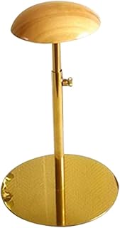 Tubayia Soporte para sombreros de madera y metal, altura regulable, color marrón