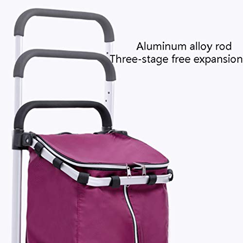 gbgymjm Einkaufstrolley 28L Faltbare Einkaufstrolley-Tasche auf Rädern Push-Tote-Wagen Karren Trolley-Tasche Korb… – Bild 5