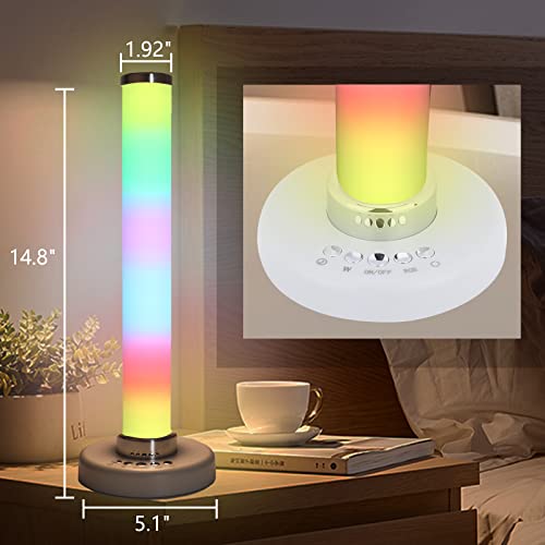 Afirst Smart Rgb Table Lamp - Modern Nightstand Dimmable Beside Warm White Led Lights With Usb Charging 14.8 Inches With Bluetooth App Control, Color Changing Light For Bedroom, Gaming Room Decor #TOP4