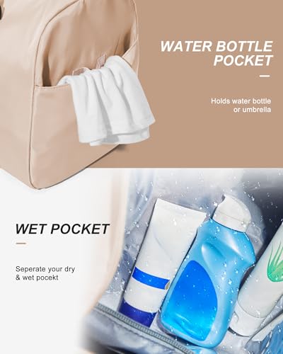 Image of Gym Bag Womens Mens with Shoes Compartment and Wet Pocket Travel Duffel Bag for Women for Plane Sport Gym Tote Bags with Toiletry Bag Waterproof Weekend Overnight Carry on Bag Hospital Holdalls