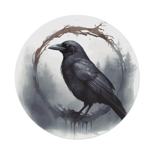Image of CSGJMYGS 7.9" Round Aluminum Wall Art Plaque, Vintage Metal Sign with Holes
