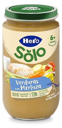 Hero Baby Tarritos de Verduritas con Merluza - Para Bebés a Partir de los 8 Meses - 235 g