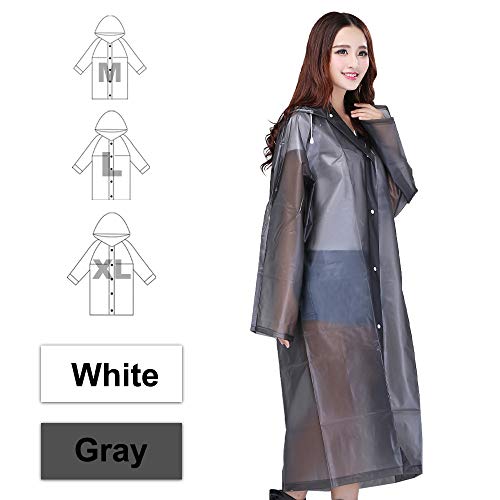 Transparent Regenponcho Eva Regencape Regenmantel für Damen und Herren, Wiederverwendbar Regenbekleidung wasserdicht Atmungsaktiv Regenjacke für Wandern Radfahren Camping und Reisen