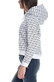  Tommy Jeans Damen Aop Signature Kurzarm Kapuzenpullover Weiß (Signature Print / Black Iris 129) Small (Herstellergröße: S)