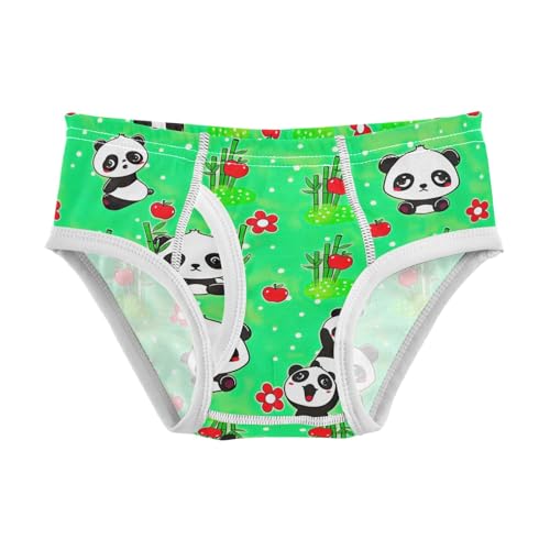 CHIFIGNO Boys Underwear Cute Cartoon Pandas Green Toddler Boys Briefs Printed Cotton Brief Underwear