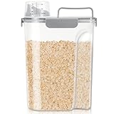 TBMax Rice Container 10 Lbs, Cereal Container Oatmeal Storage, Airtight Food Dispenser with Easy-pouring Spout & Handy Cup for Flour Grain Beans, Pet Dog Cat Bird Food Storage Container