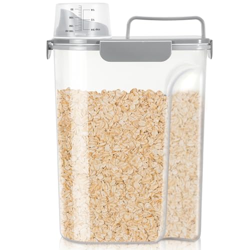 TBMax Rice Container 10 Lbs, Cereal Container Oatmeal Storage, Airtight Food Dispenser with Easy-pouring Spout & Handy Cup for Flour Grain Beans, Pet Dog Cat Bird Food Storage Container