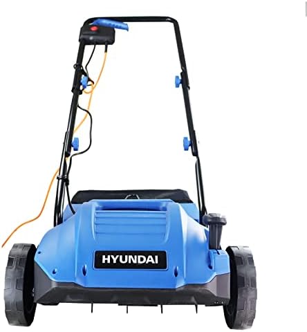 Hyundai 1500w 32cm Electric Lawn Scarifier / Aerator / Lawn Rake, 320mm Working Width, 4 Adjustable Scarifying Heights, Foldable Handles With 3 Year Warranty