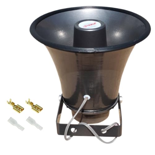 GK SOUND 1 Megaphon PHSP8K Grauer Hornlautsprecher für drinnen und draußen, 50 Watt maximale Impedanz 8 Ohm für Gewerberäume, Zuhause, 1 Stück + Montagefaston