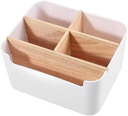 Yhuasia Desk Organizer, Desktop Makeup Organizer Drawers, Pencil Card Holder Box Container, Pencil Card Holder Box, for Makeup Brush Remote Control Scissors Skin Care Products Home Office Storage