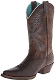Obermaterial aus Leder Justin Boots Stampede Silver Collection Reitstiefel für Damen, Büffel in Antik-Braun, 36 EU