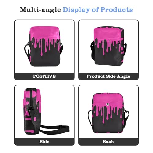 Fashion Street Graffiti Painting Pink Black mens messenger bag Small Crossbody Bags For Women Womens Cross Body Purses Adjustable Strap for outdoor sports School4