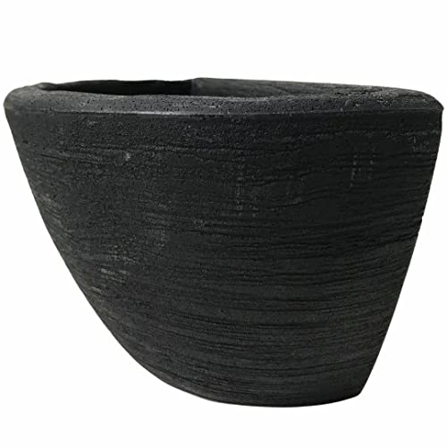 Vaso De Parede Em Polietileno Para Jardim Vertical 28x14 Cor: Preto