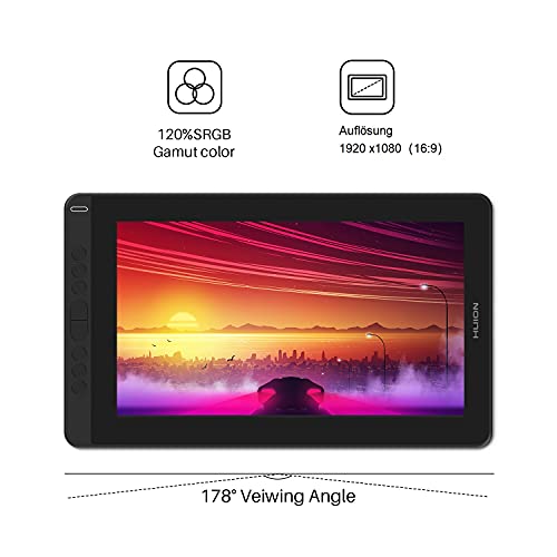 HUION Kamvas 13 Grafiktablett mit Display (ohne Ständer) Volllaminatbildschirm 8 programmierbare...