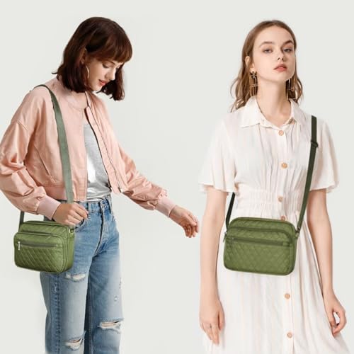 Image of Nylon Crossbody Bags for Women Trendy Quilted Cross Body Purse Medium Crossbody Purses Fashion Ladies Messenger Shoulder Bag