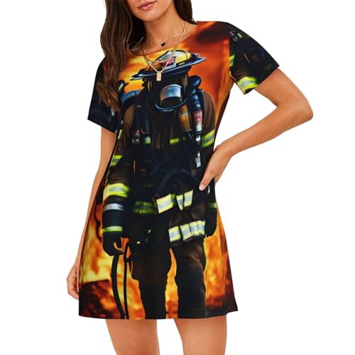 Chemise de nuit flammes pompiers respirante pour éviter la chaleur nocturne