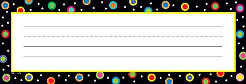 Creative Teaching Press Dots on Black Name Plates (4499), Multi/Black, 3-1/2 X 9 in