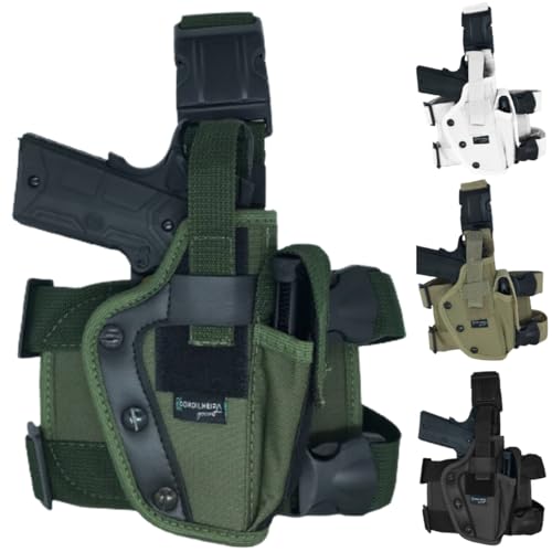 Coldre Robocop de Perna Militar Guarda Policial Cordilheira Sport Diversas Cores (Verde)