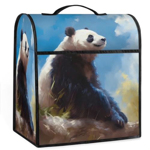 Coffee Maker Cover Cute Panda Animal Kitchen Appliance Covers Small Appliance Covers Blender Cover Juicer Cover Dust Covers for Kitchen Appliances with Top Handle and Pockets,Washable,C717