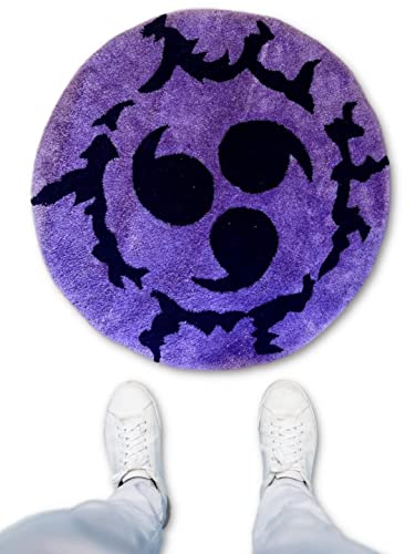 Anime Carpet Purple Modern Fluffy Rug - Non Slip Ultra Soft Tufted Room Decor Polyester Nursery Rugs For Bedroom, Decorative Indoor And Outdoor Living, 80X80Cm #TOP23